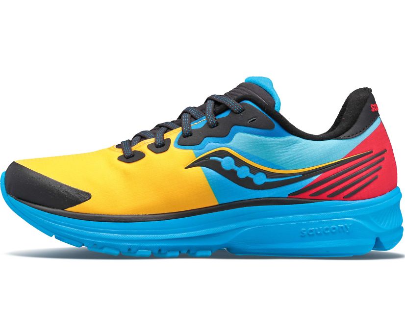 Saucony Ride 14 Runshield Women's Running Shoes Blue / Red / Yellow | Canada 199JPQJ